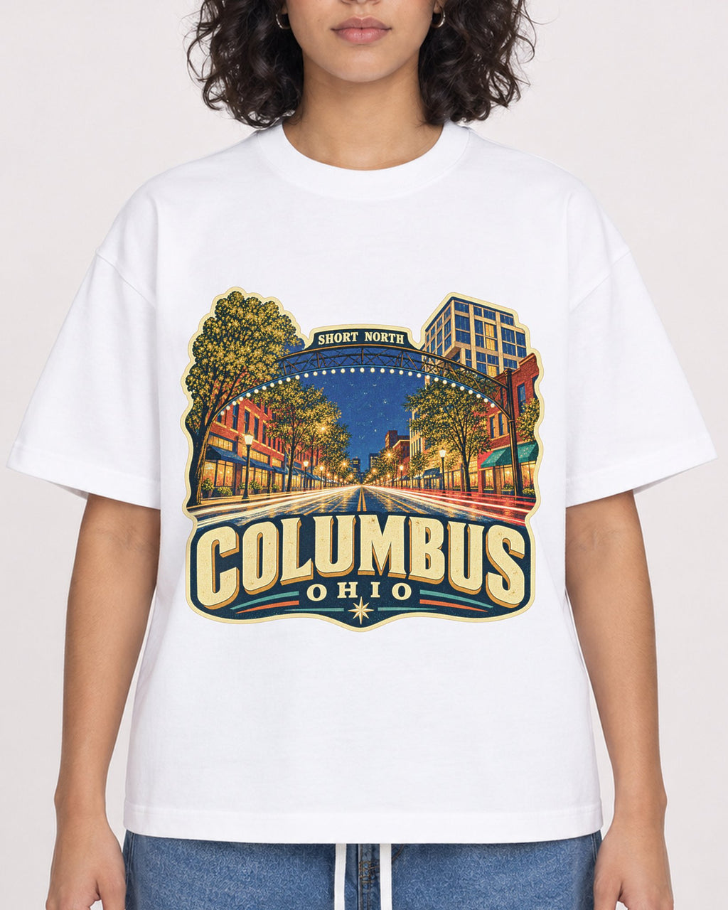 Mockup Boxy Heavyweight Tee White female close-up 26