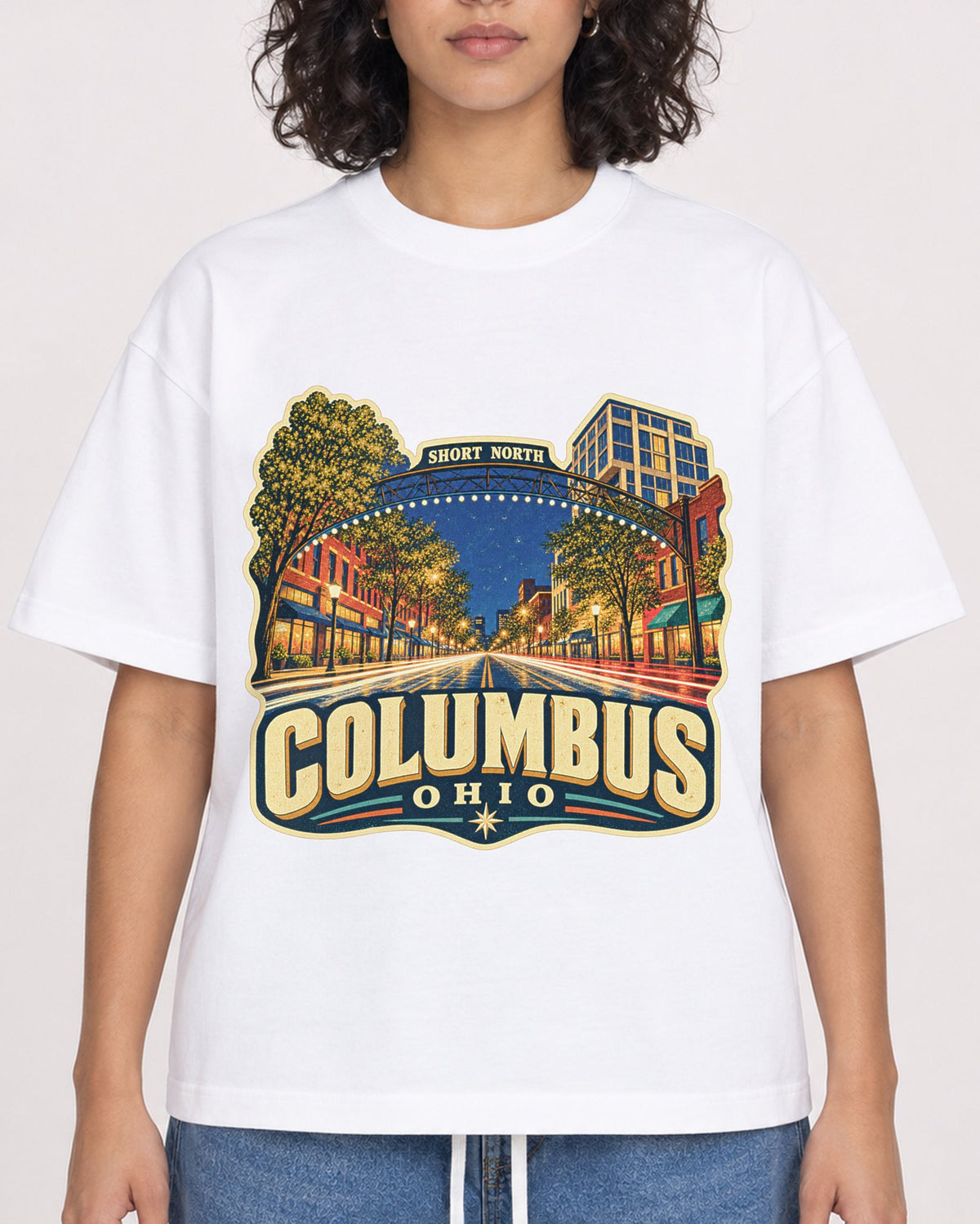 Mockup Boxy Heavyweight Tee White female close-up 26