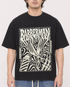 Mockup Boxy Heavyweight Tee Black male close-up 03
