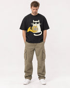 Mockup Boxy Heavyweight Tee Black male full-body 08