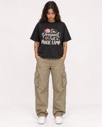 Mockup Boxy Heavyweight Tee Black female full-body 06
