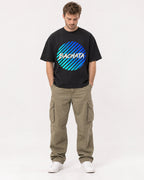 Mockup Boxy Heavyweight Tee Black male full-body 08