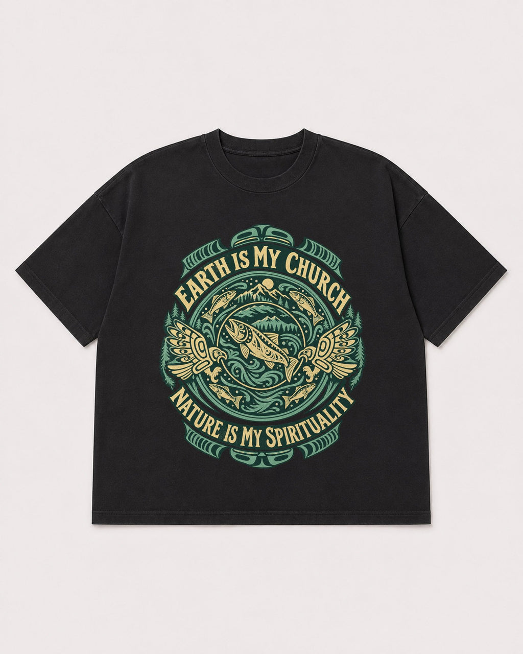 Mockup Boxy Heavyweight Tee Black product