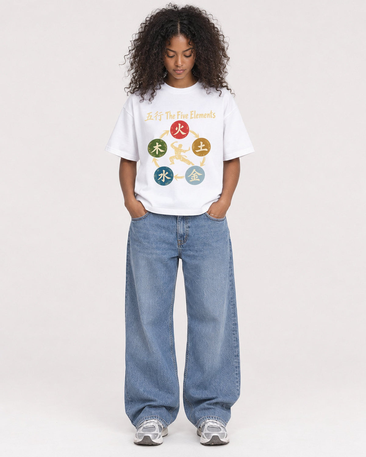 Mockup Boxy Heavyweight Tee White female full-body 05