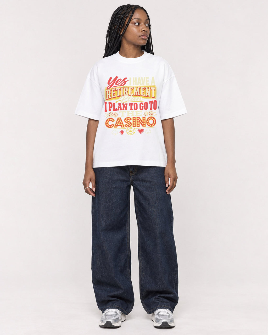 Mockup Boxy Heavyweight Tee White female full-body 04