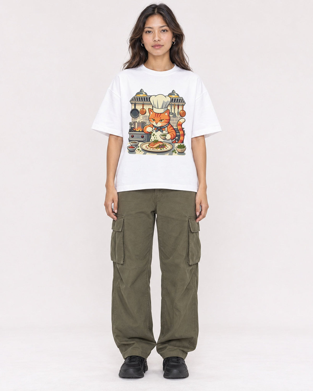 Mockup Boxy Heavyweight Tee White female full-body 02