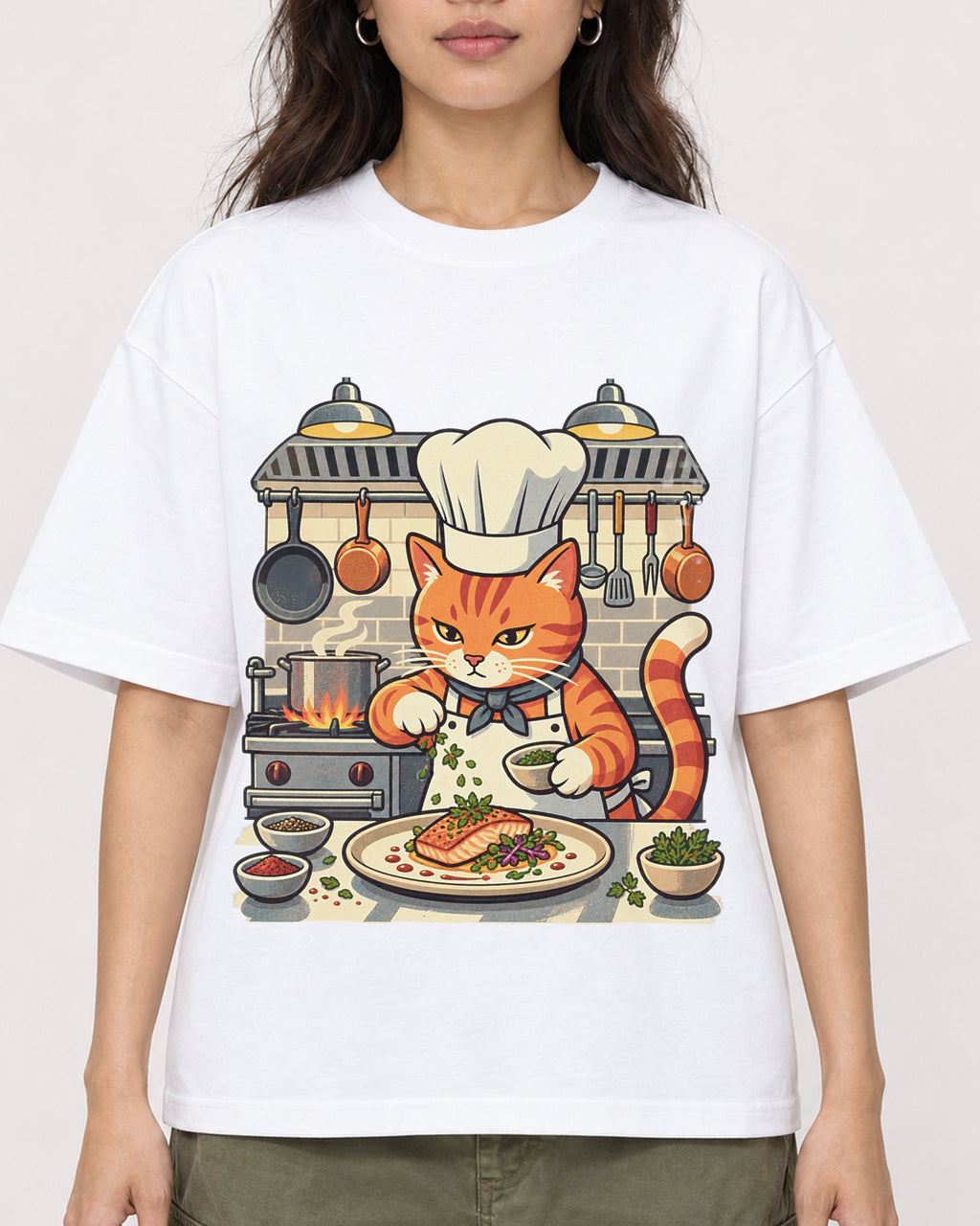 Mockup Boxy Heavyweight Tee White female close-up 02