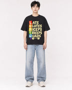 Mockup Boxy Heavyweight Tee Black male full-body 01