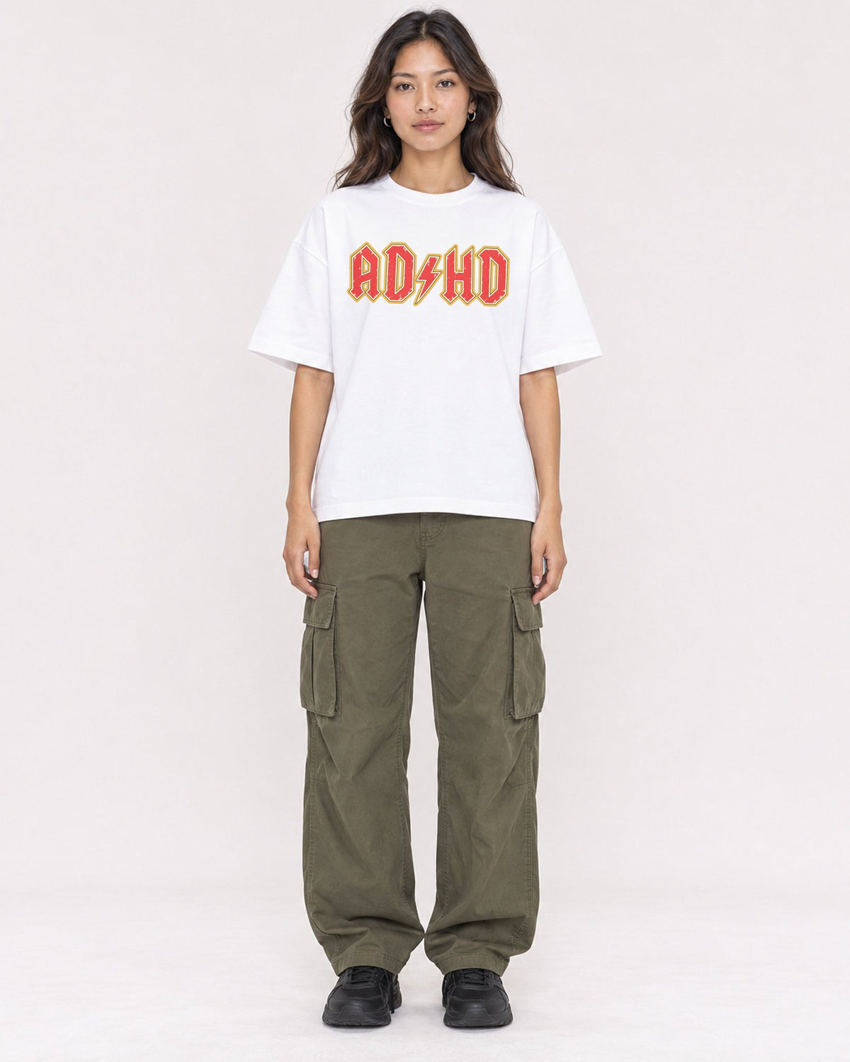 Mockup Boxy Heavyweight Tee White female full-body 02