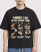 Mockup Boxy Heavyweight Tee Black male close-up 43