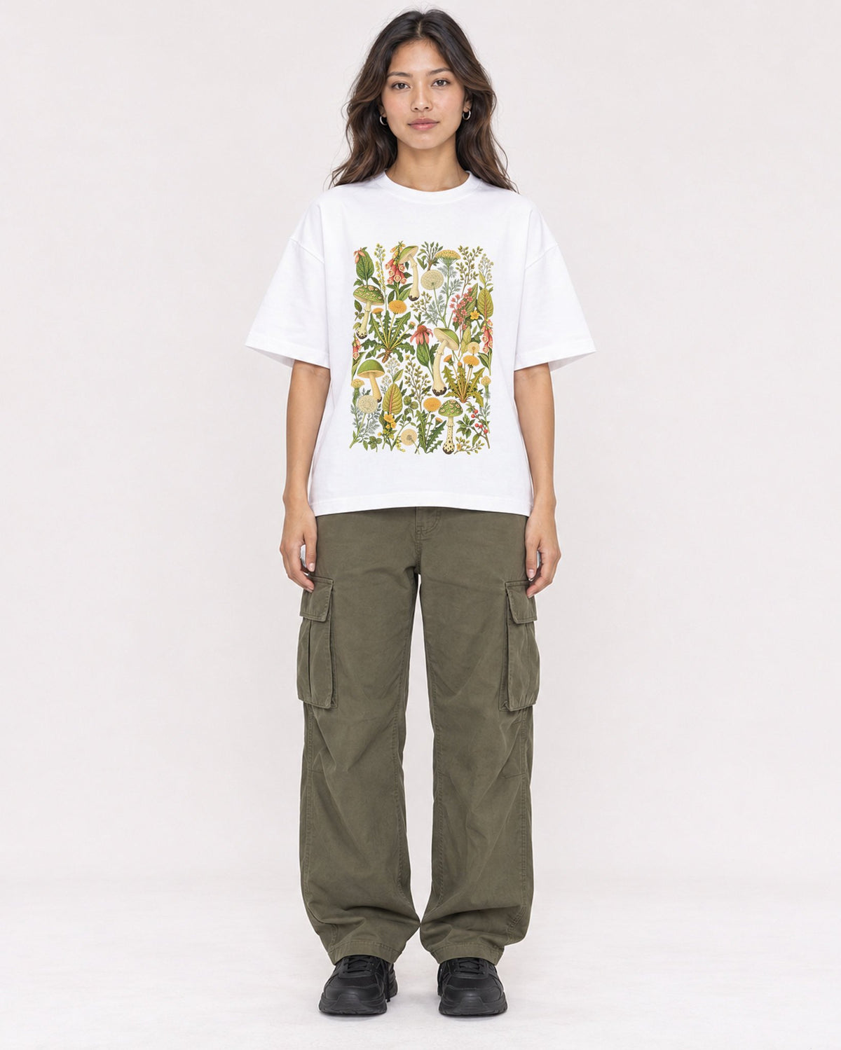 Mockup Boxy Heavyweight Tee White female full-body 02
