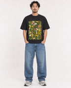Mockup Boxy Heavyweight Tee Black male full-body 02