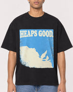 Mockup Boxy Heavyweight Tee Black male close-up 10