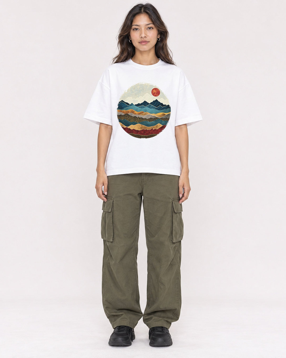 Mockup Boxy Heavyweight Tee White female full-body 02