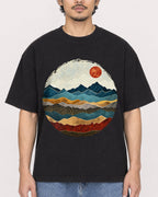 Mockup Boxy Heavyweight Tee Black male close-up 02