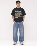 Mockup Boxy Heavyweight Tee Black male full-body 06