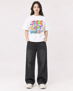 Mockup Boxy Heavyweight Tee White female full-body 03