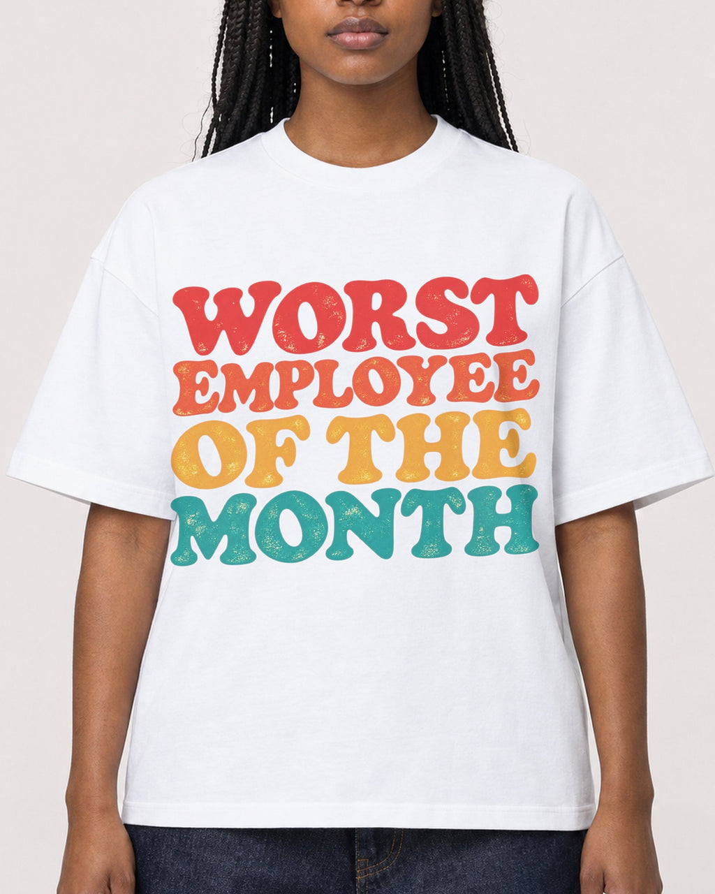 Mockup Boxy Heavyweight Tee White female close-up 04