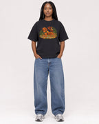 Mockup Boxy Heavyweight Tee Black female full-body 04