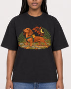 Mockup Boxy Heavyweight Tee Black female close-up 04