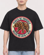 Mockup Boxy Heavyweight Tee Black male close-up 33