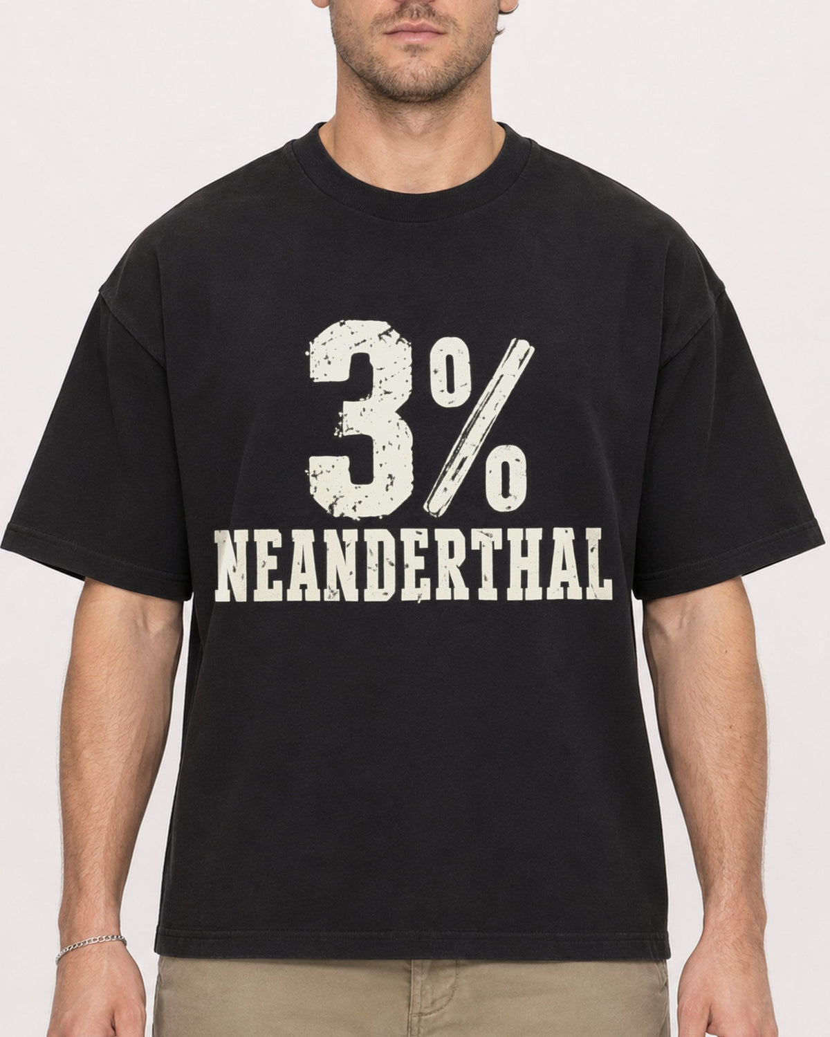 Mockup Boxy Heavyweight Tee Black male close-up 08