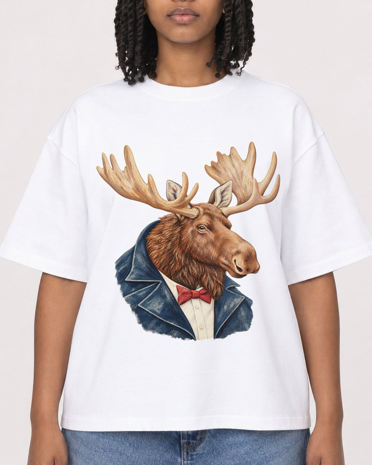 Mockup Boxy Heavyweight Tee White female close-up 15