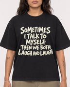 Mockup Boxy Heavyweight Tee Black female close-up 06