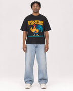 Mockup Boxy Heavyweight Tee Black male full-body 05
