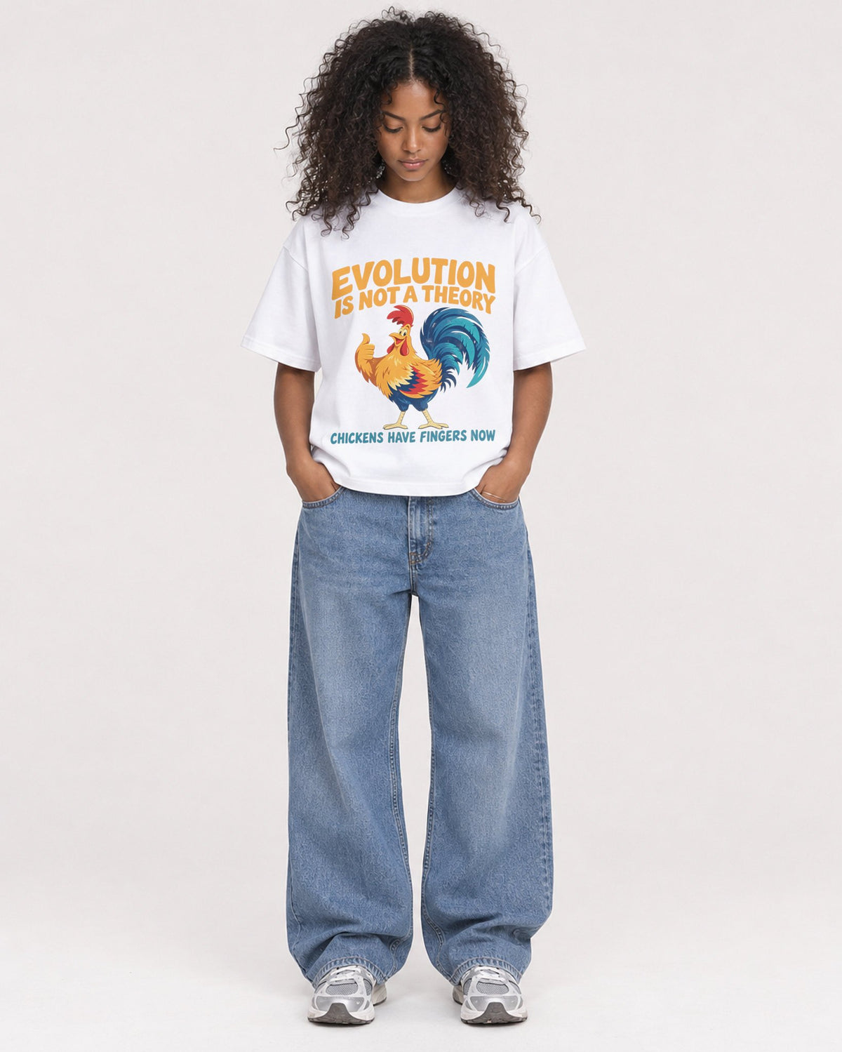 Mockup Boxy Heavyweight Tee White female full-body 05