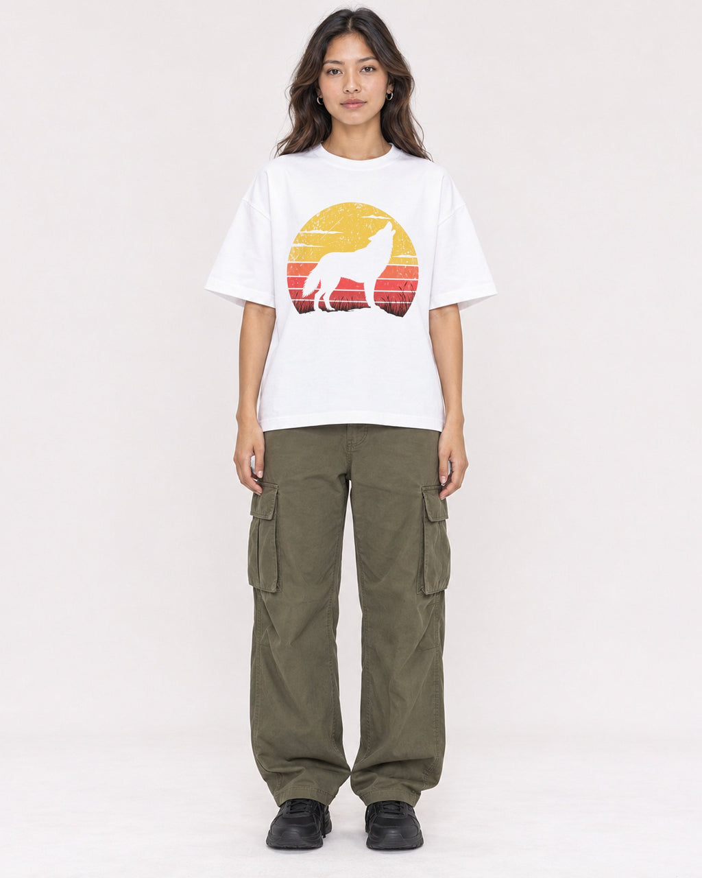 Mockup Boxy Heavyweight Tee White female full-body 02