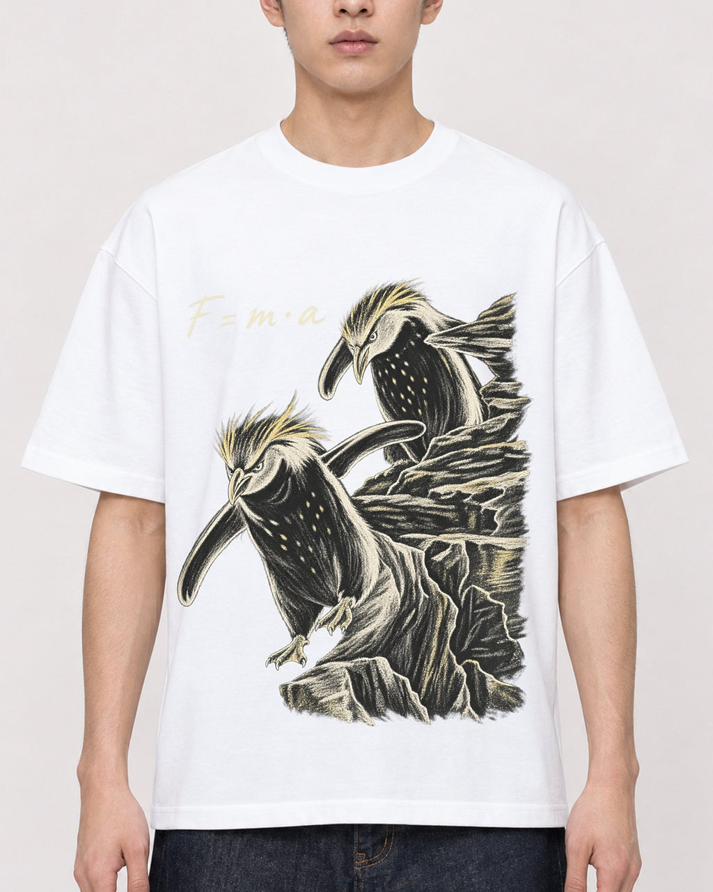Mockup Boxy Heavyweight Tee White male close-up 21