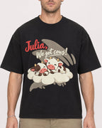 Mockup Boxy Heavyweight Tee Black male close-up 08