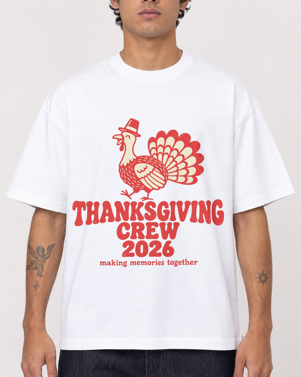 Mockup Boxy Heavyweight Tee White male close-up 06