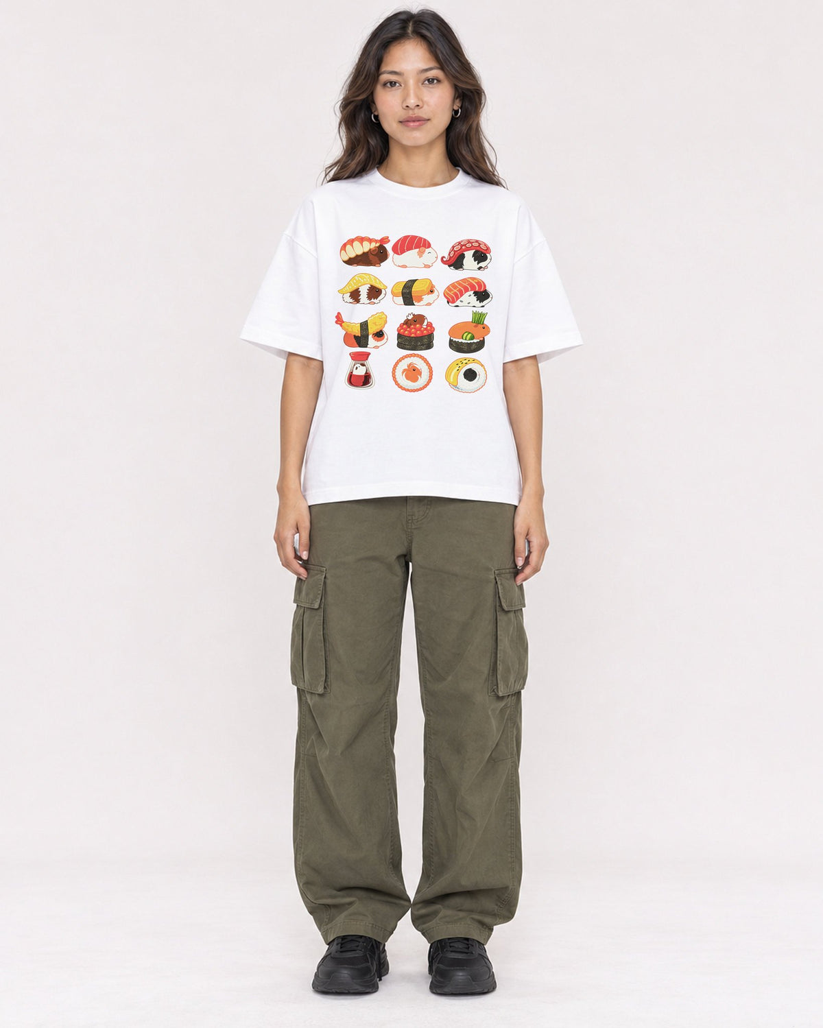 Mockup Boxy Heavyweight Tee White female full-body 02