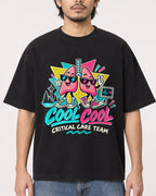 Mockup Boxy Heavyweight Tee Black male close-up 22