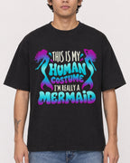 Mockup Boxy Heavyweight Tee Black male close-up 06