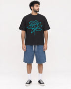 Mockup Boxy Heavyweight Tee Black male full-body 07