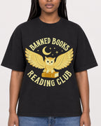 Mockup Boxy Heavyweight Tee Black female close-up 04