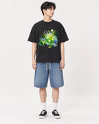 Mockup Boxy Heavyweight Tee Black male full-body 31