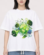 Mockup Boxy Heavyweight Tee White female close-up 31