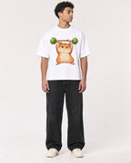 Mockup Boxy Heavyweight Tee White male full-body 10