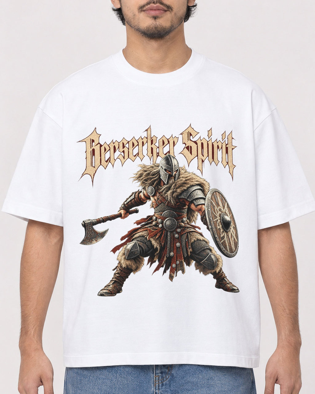 Mockup Boxy Heavyweight Tee White male close-up 02