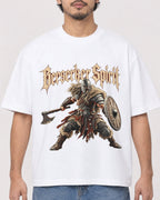 Mockup Boxy Heavyweight Tee White male close-up 02