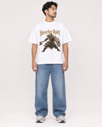 Mockup Boxy Heavyweight Tee White male full-body 02