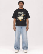 Mockup Boxy Heavyweight Tee Black male full-body 05
