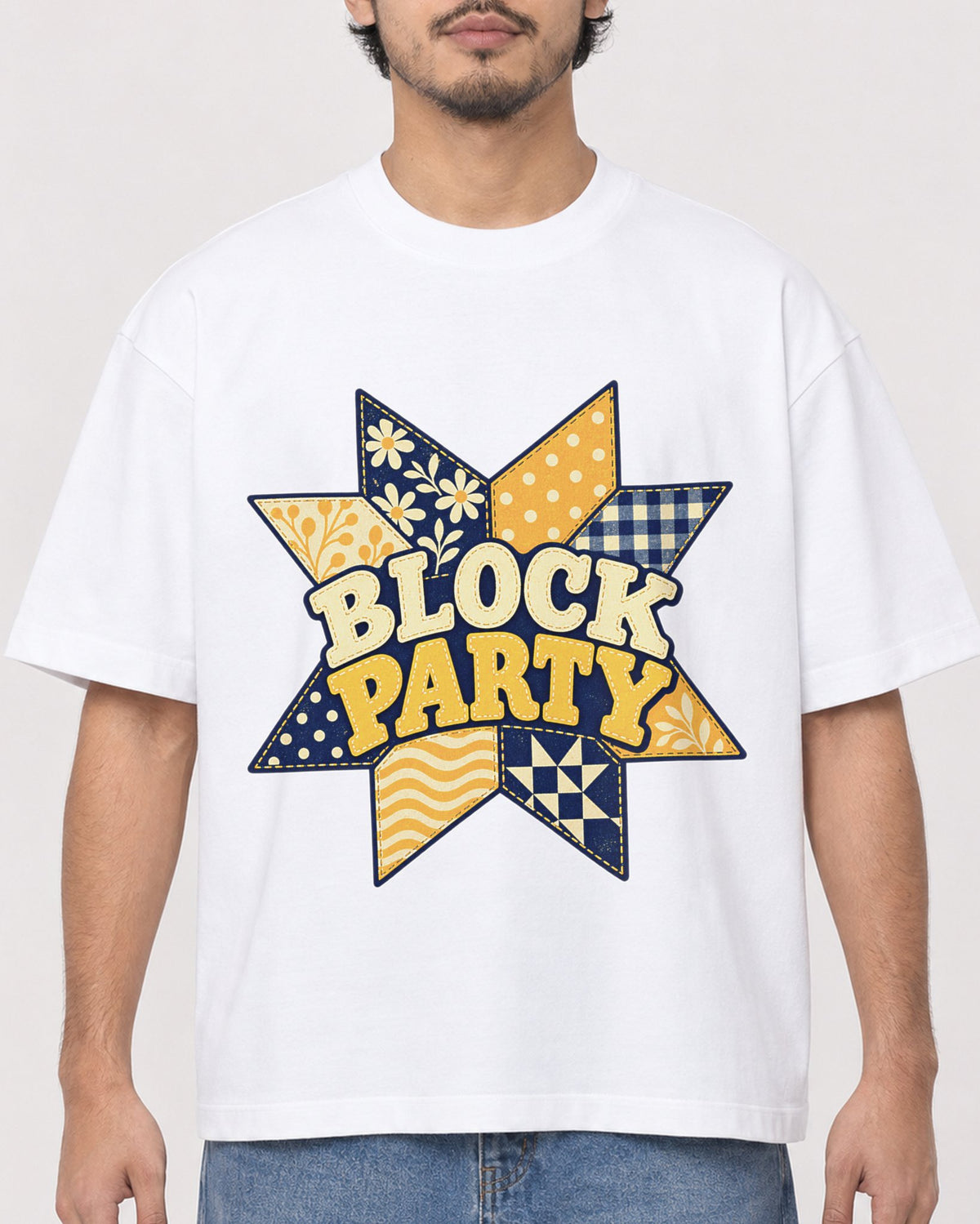 Mockup Boxy Heavyweight Tee White male close-up 02