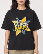Mockup Boxy Heavyweight Tee Black female close-up 02