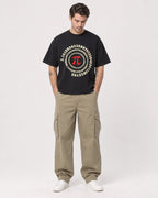 Mockup Boxy Heavyweight Tee Black male full-body 48