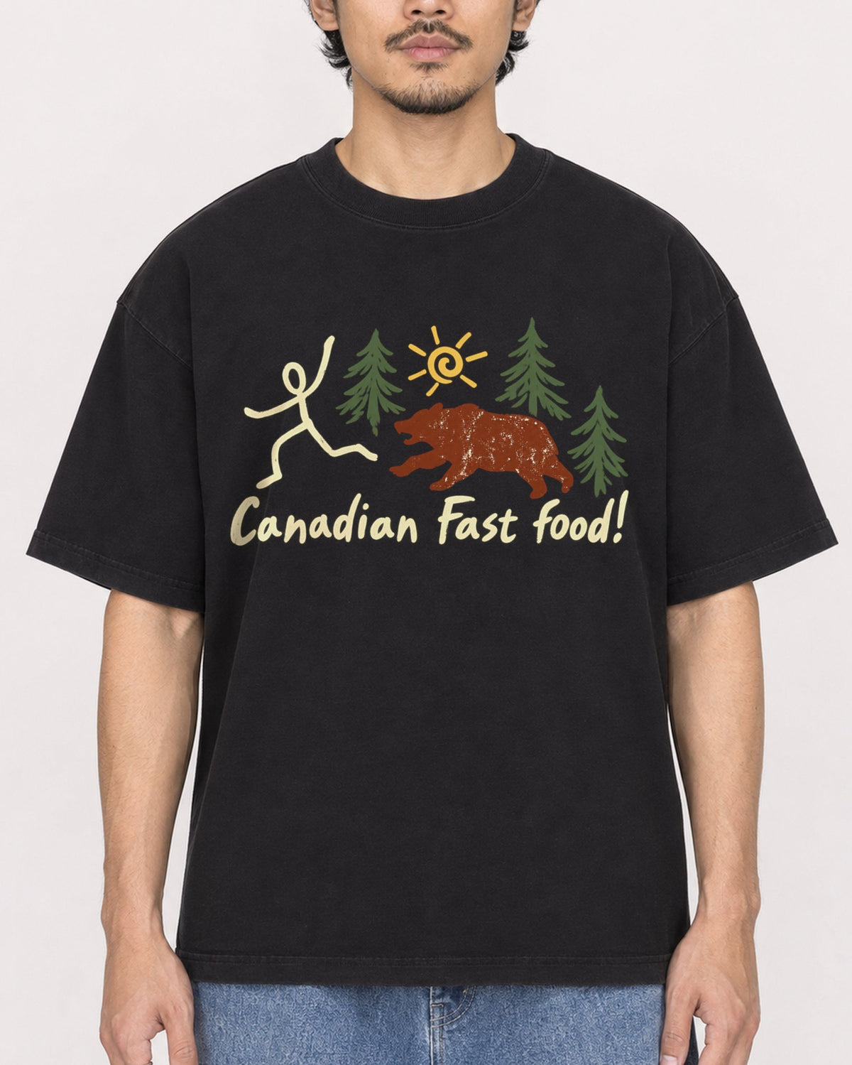 Mockup Boxy Heavyweight Tee Black male close-up 02